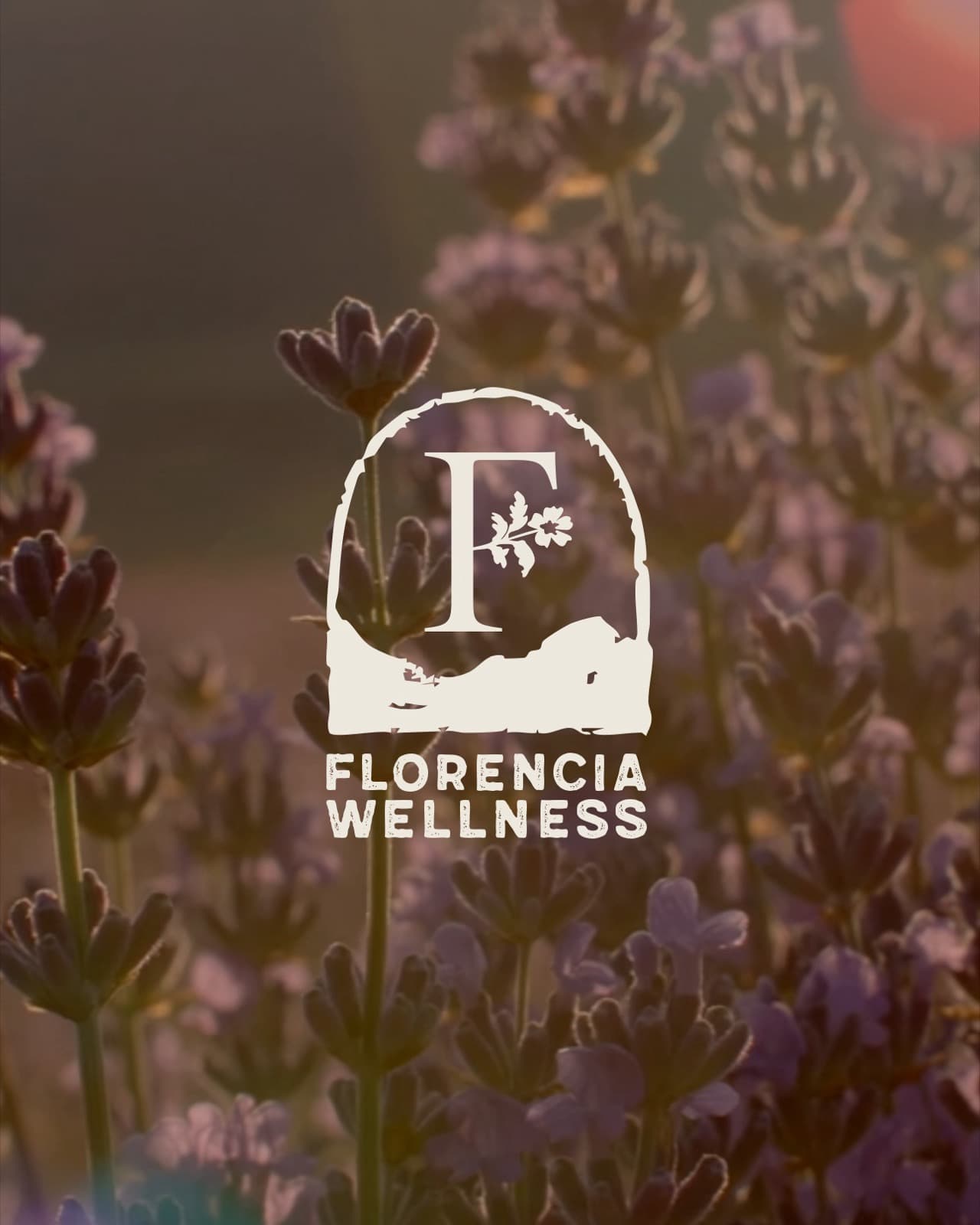 Florencia Wellness lifestyle identity board with floral and movement imagery