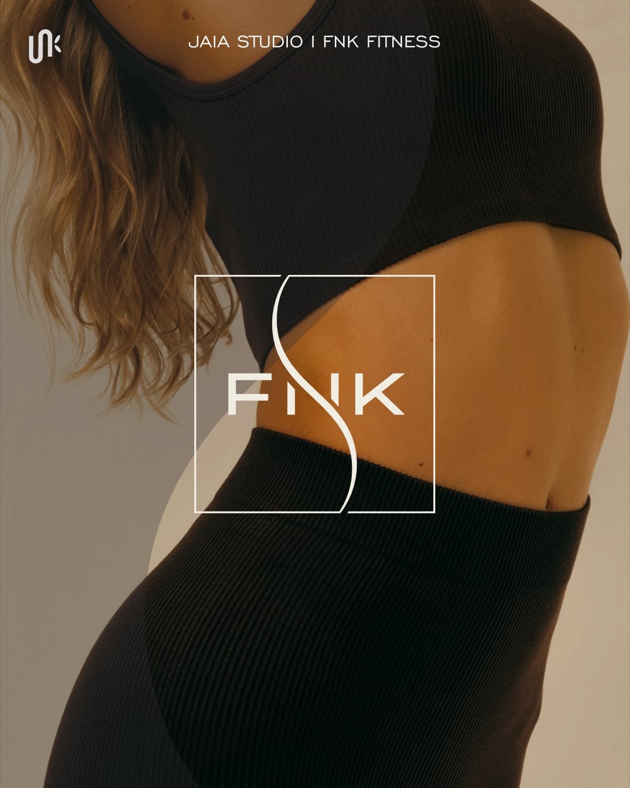 FNK square brand mark over athletic lifestyle photography