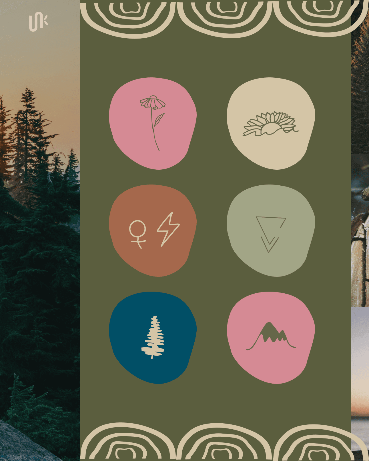 Zenova Wellness organic symbols and illustration applications