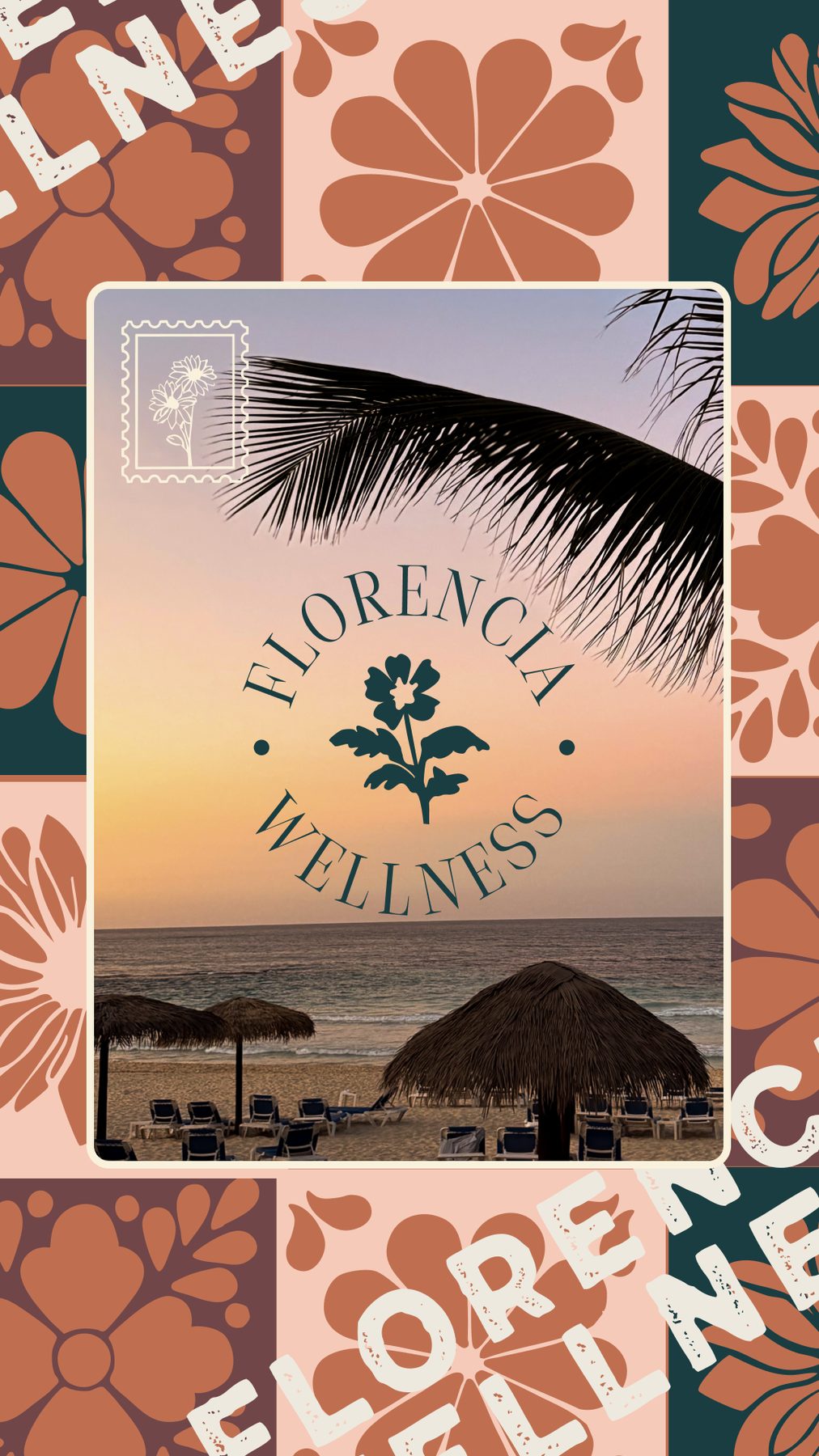Florencia Wellness brand identity with feminine, nature-inspired visuals and an elevated wellness aesthetic