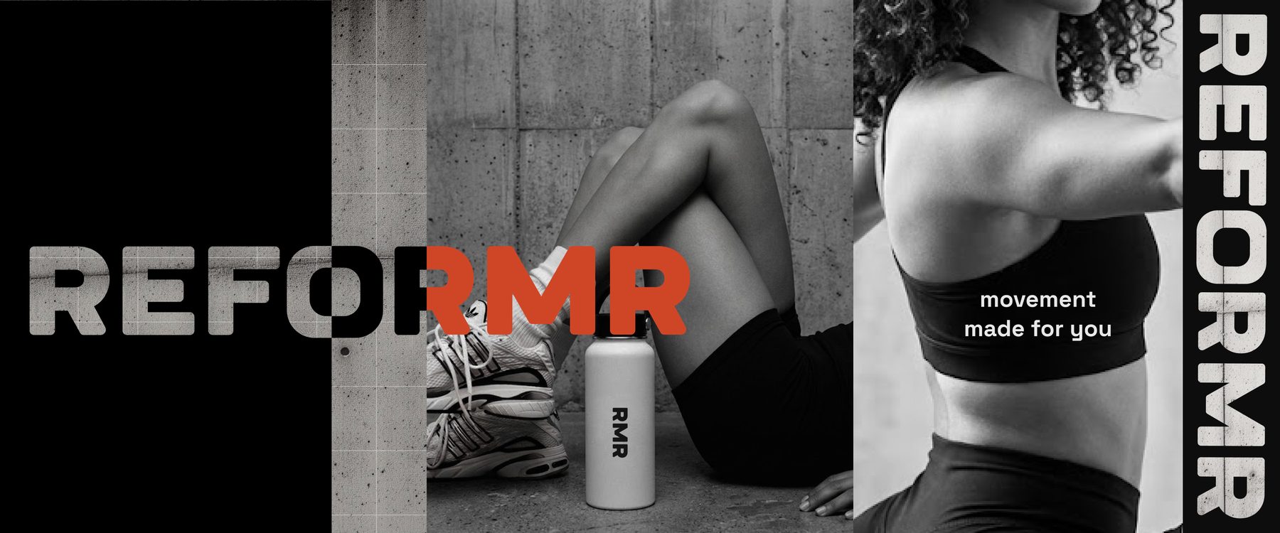 REFORMR Pilates visual identity applied across digital and branded studio touchpoints
